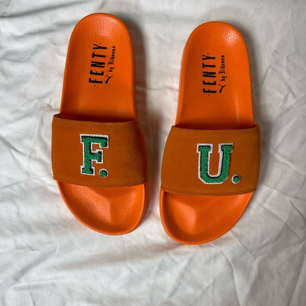 Puma X Fenty Suede Slides FU Orange